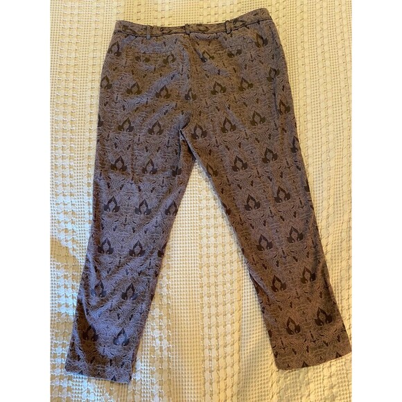 Worthington Womens Patterened Brown Plus Size 18 Cropped Pants - Picture 3 of 9